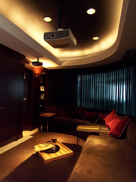 Contemporary Penthouse contemporary media room