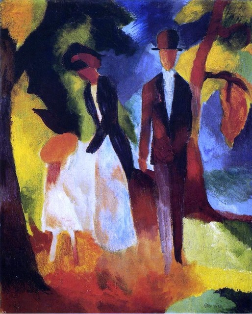 August Macke People by the Lake - 16" x 20" Premium Archival Print 