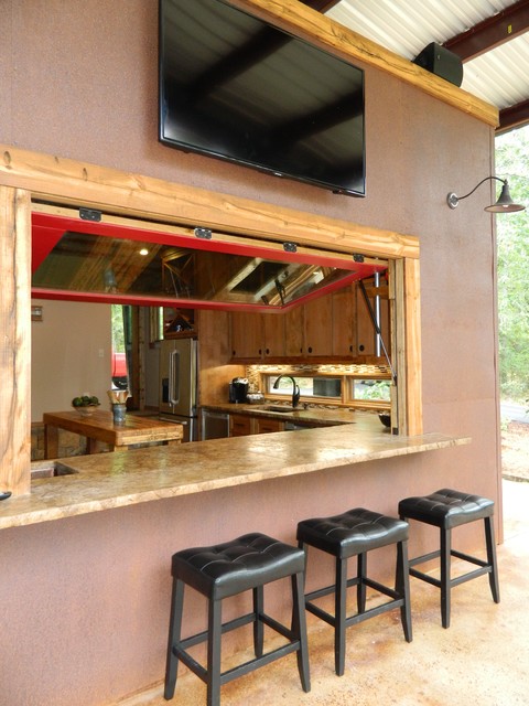 Indoor/Outdoor Bar - Rustic - Patio - dallas - by Wright-Built