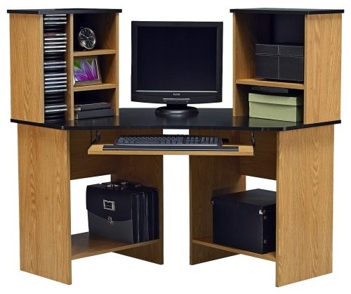 Corner Computer Desk with Hutch