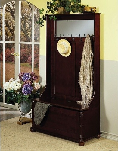 Heirloom Wood Entryway Storage Bench - modern - hall trees - - by ...