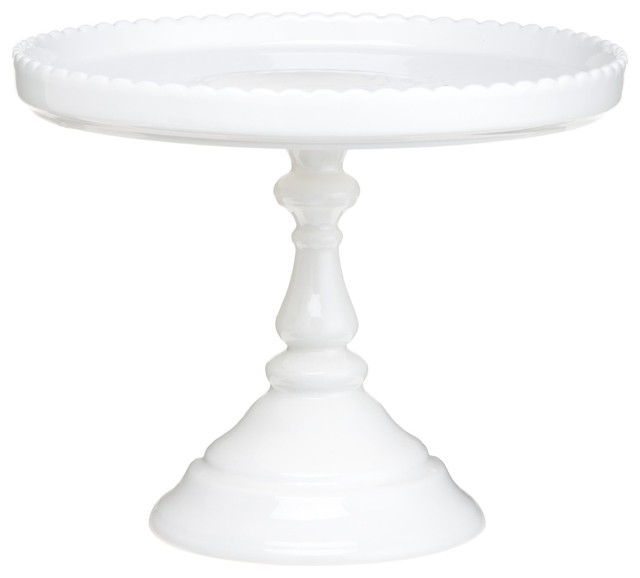 Rosanna Decor Bon Bon Footed Round Cake Stand, White Traditional