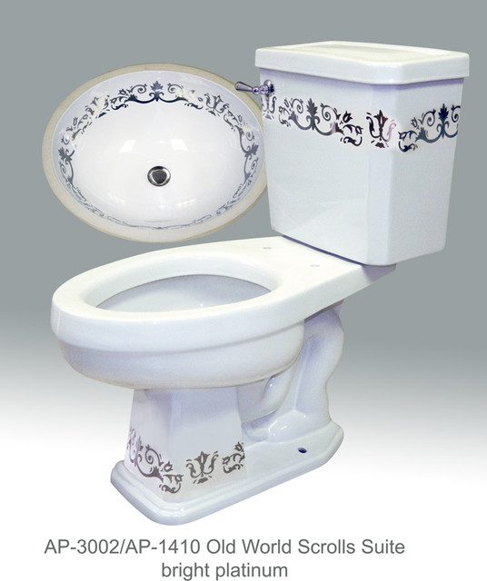 Gold & Platinum Scrolls traditional-bathroom-sinks