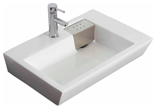 American Imaginations Bathroom Above Counter Rectangle Vessel Sink in White for contemporary American Imaginations Bathroom Above Counter Rectangle Vessel Sink in White for contemporary
