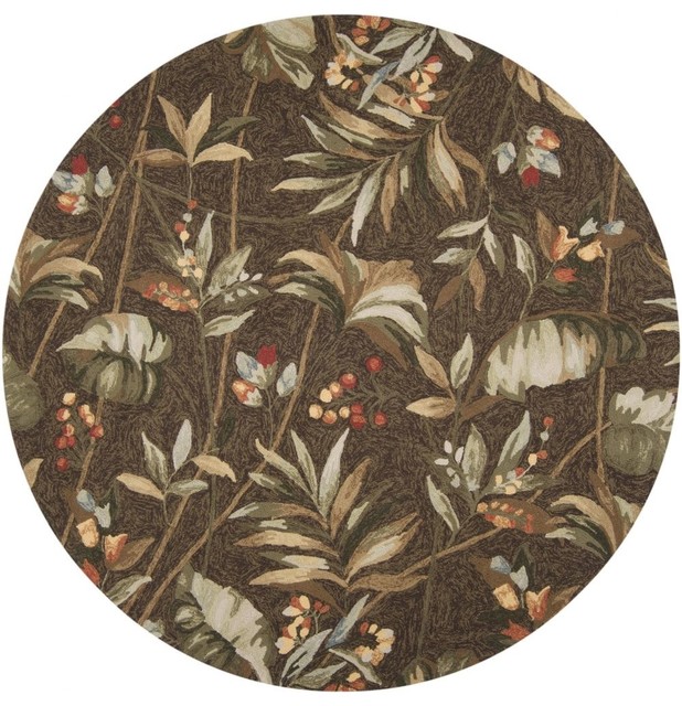 Indoor/Outdoor Rain Round 8' Round ChocolateBrown Area Rug