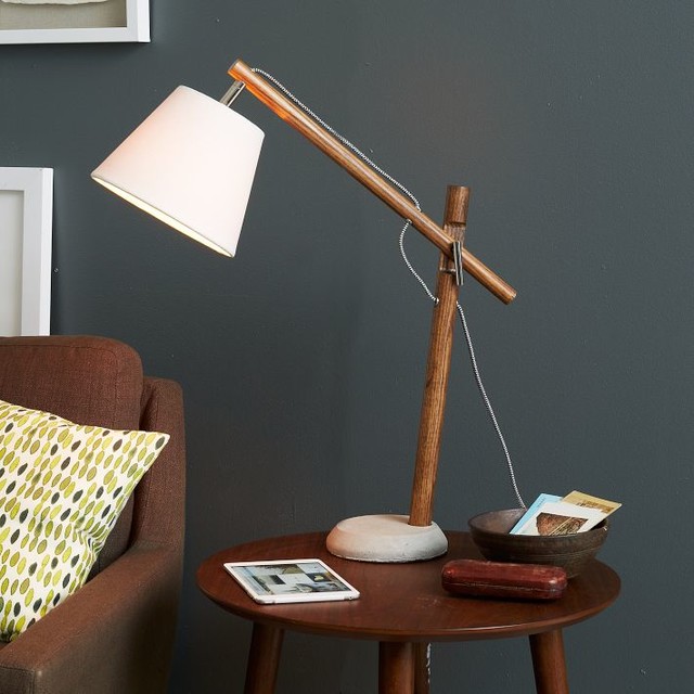 Adjustable Wood Task Lamp Contemporary Desk Lamps by West Elm