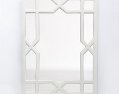 White Lacquer Trellis Mirror contemporary mirrors