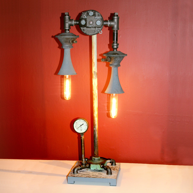 Air Horn Steampunk Lamp Eclectic Table Lamps portland maine by
