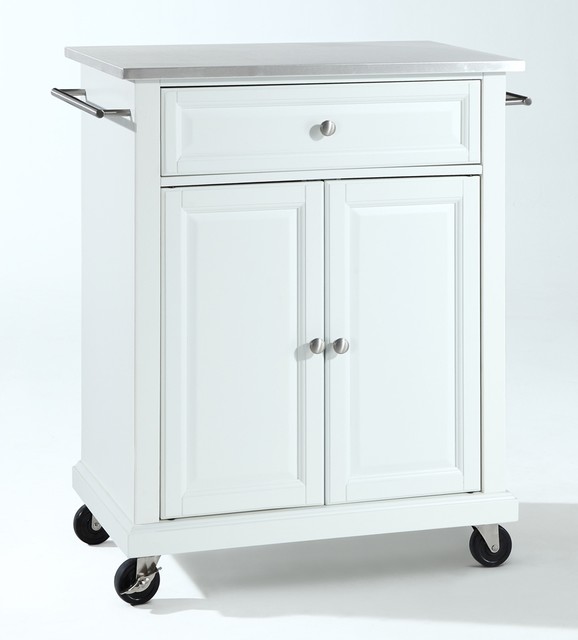 Stainless Steel Top Portable Kitchen Cart contemporary-kitchen-islands ...