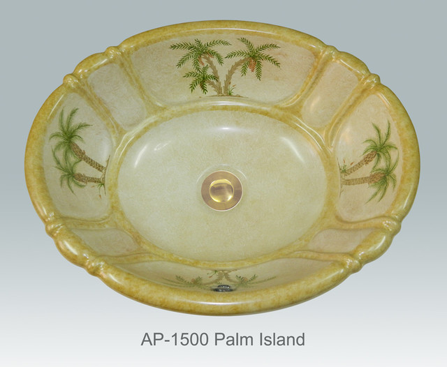 Hand Painted Dropin Sinks by Atlantis Tropical Bathroom Sinks