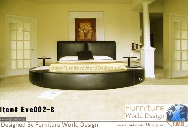 ... Round Bed with 2 night stand, White, Queen Size - Modern - Beds - by