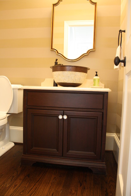 Very cool powder room with great neutral colors! - traditional ...
