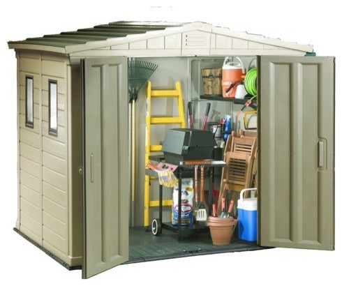 Double Door Plastic Apex Shed 6x8 - Traditional - Sheds - by Wickes