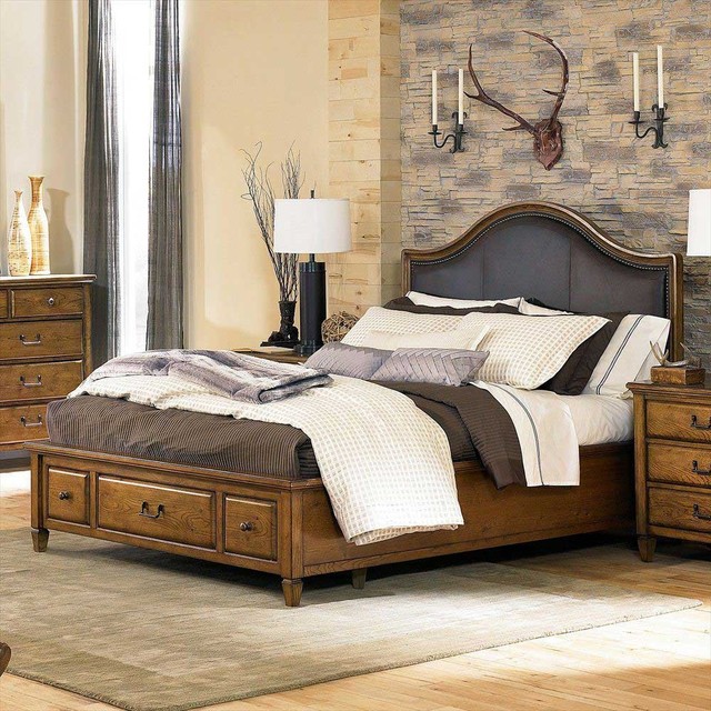 American Drew 114346 Americana Home Leather Headboard 6/6 Traditional Headboards atlanta