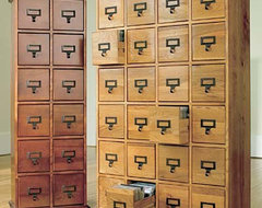 Retro-Style Wooden Multimedia Library File Cabinets traditional filing cabinets and carts