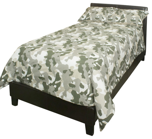 Camo Gray Full Size Full/Queen Comforter Set Contemporary Duvet
