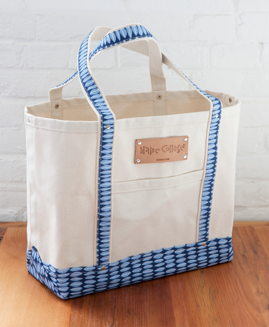 Well-Made Canvas Tote Bag in Leaflette  Marine traditional