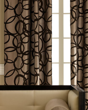 Interiors By Design Curtains Black and Peach Curtains