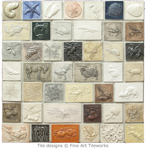 Hand pressed 2" deco tiles Traditional Tile portland by Fine