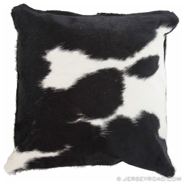 black and white cowhide pillow