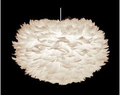Vita Lighting Modern Feather Pendant Light with Oval Shade and Black Cord Assemb
