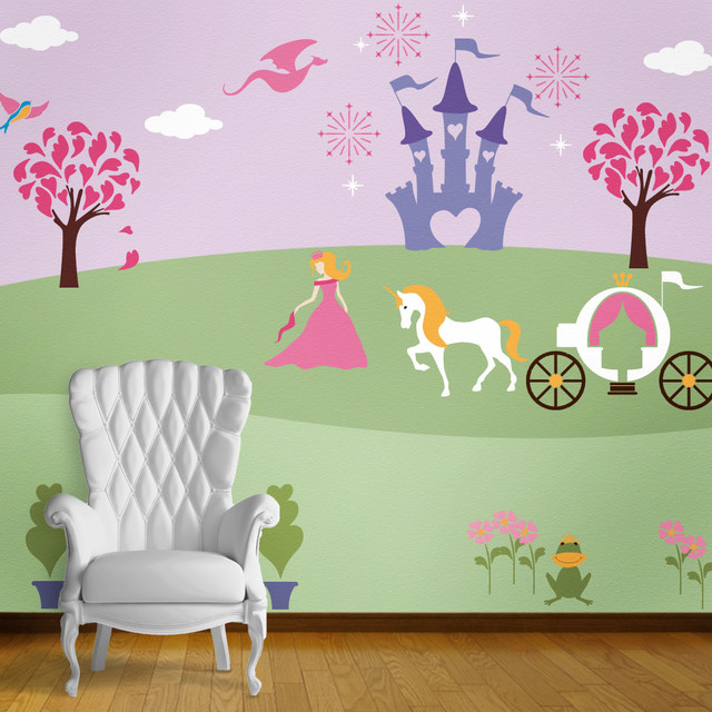 Perfectly Princess Bedroom Wall Mural Stencil Kit for Painting