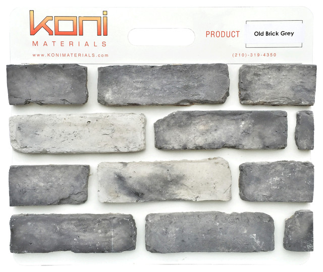 Koni Brick™ Sample Board, Grey Traditional Siding And Stone Veneer