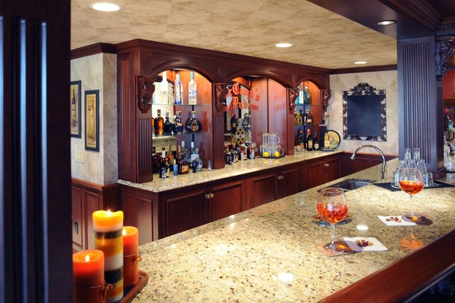 Basement Bar and Entertainment area traditional