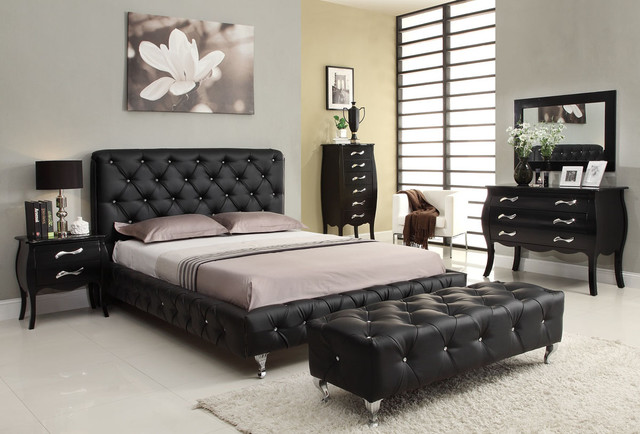 Stylish Leather Luxury Bedroom Furniture Sets - Contemporary - Bedroom ...