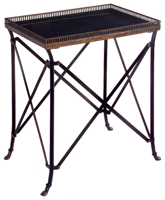 Imax Traditional Wrought Iron Black Accent Table 25.25" x 21" x 14.5