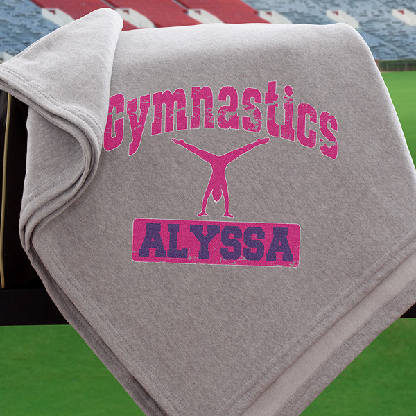 Personalized Girls Sports Fleece Sweatshirt Blanket Contemporary