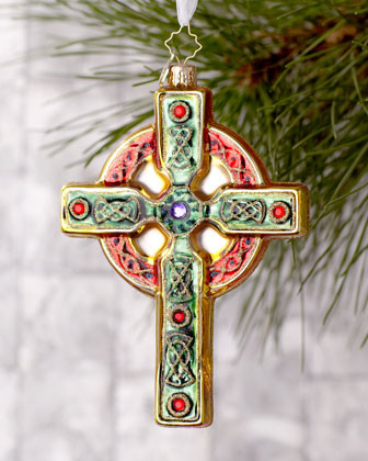 christopher radko celtic christmas cross ornament christopher radko celtic christmas cross ornament