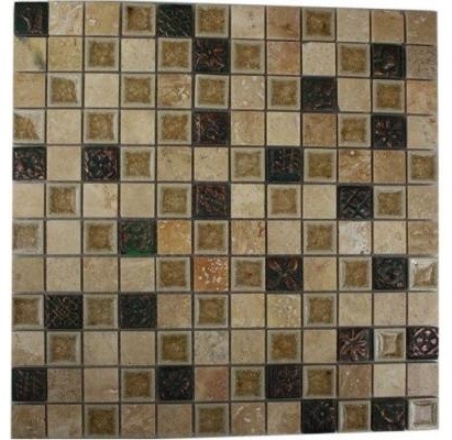 Glass Tile: Roman Selection Side Saddle With Deco 12 in. x 12 in 