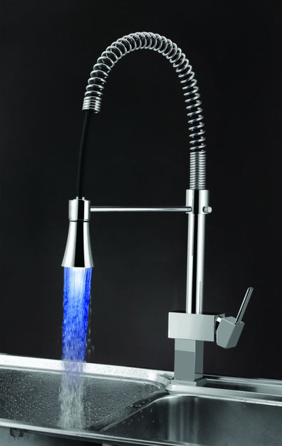Chrome Single Handle LED Kitchen Faucet For Vanity Sink L-0328 ...