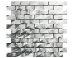 Medium Brick Pattern Aluminum Mosaic Tile contemporary kitchen tile