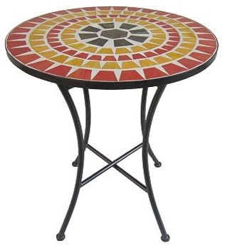  Outdoors Mosaic Bistro Table eclectic-outdoor-pub-and-bistro-tables