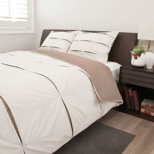 Texture Eyelet Duvet Cover, The Vista Beige Modern Duvet Covers And