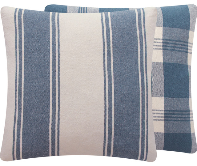 Ralph Lauren Home Throw Pillow in Italian Linen, Blue, 18x18