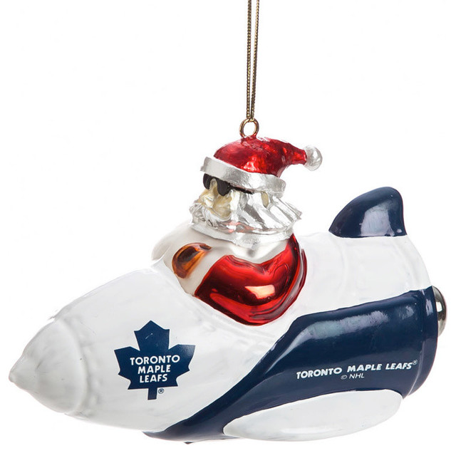 toronto maple leafs glass rocket santa christmas ornament toronto maple leafs glass rocket santa christmas ornament