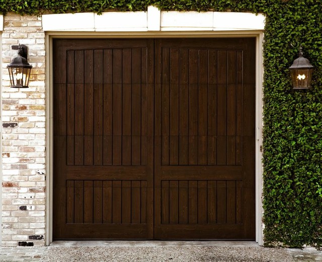 Scenic-Western Red Cedar mediterranean-garage-doors-and-openers