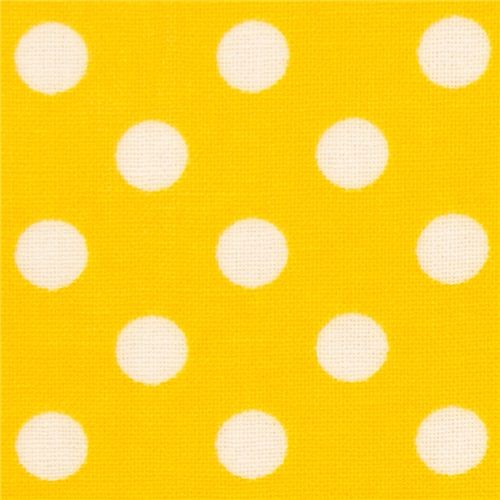 yellow polka dot laminate fabric by Cosmo from Japan - Fabric - by