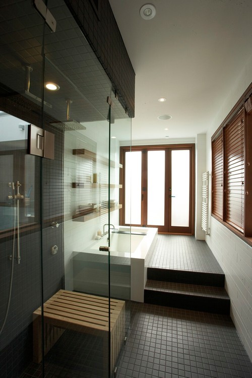 how to design a midcentury modern bathroom?