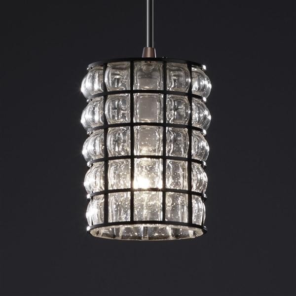 Justice Design WGL-8815-10-GRCB-DBRZ Mini 1-Light Pendant pendant-lighting