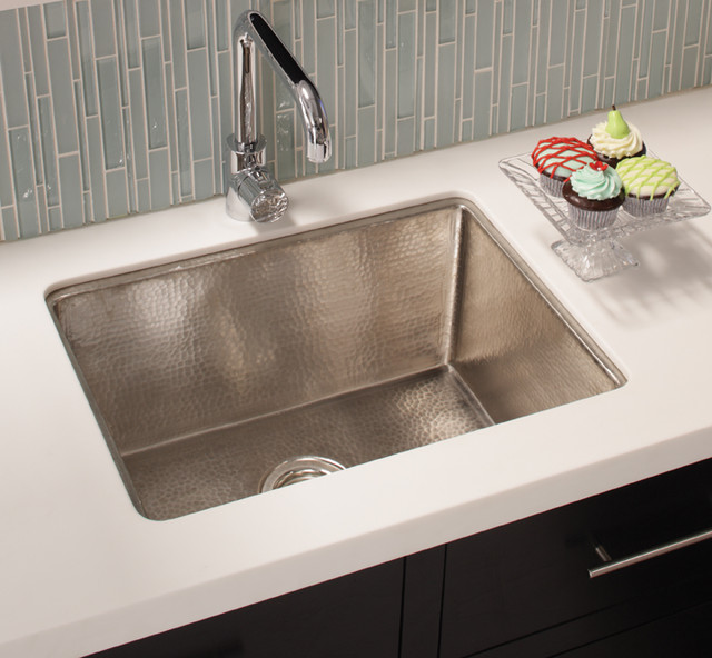 Cocina 24 Copper Kitchen Sink In Brushed Nickel By Native Trails