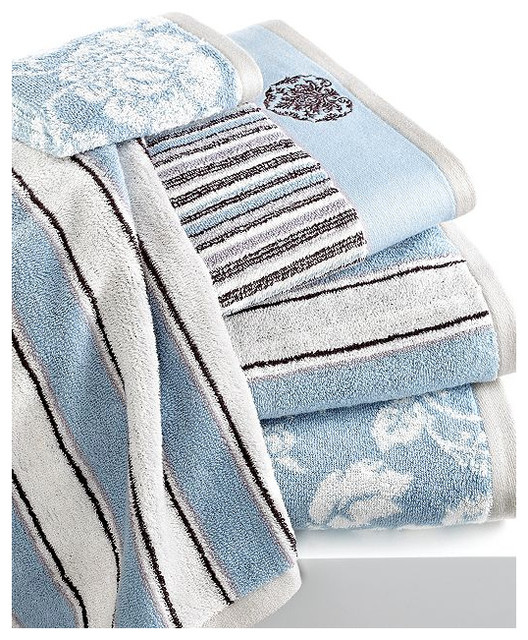 Bianca Bath Towels, Aquarelle Blue Collection Beach Style Bath