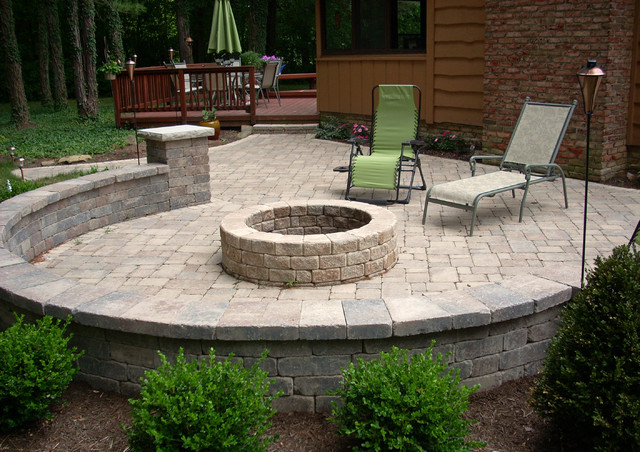 A Backyard Fire Pit - Traditional - Patio - cleveland - by ...
