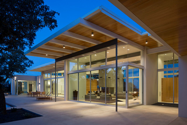 Porch with Sliding Glass Doors - modern - exterior - austin - by ...