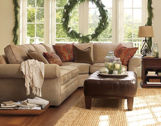 Neutral Couch Family Room | Pottery Barn - traditional - family ...