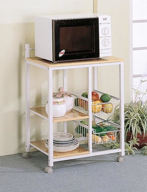 Natural/ White Casual Serving Cart - Modern - Kitchen ...