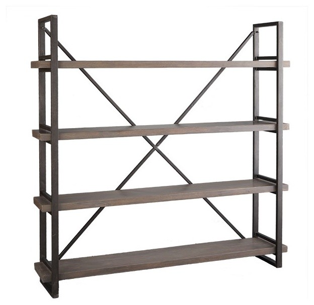 Wood and Iron X-Back Bookcase - Modern - Bookcases - other metro - by 